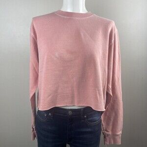 John Galt Pink Faded Cropped Sweatshirt